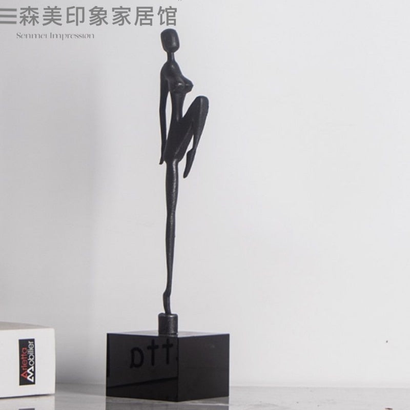 Abstract Creative Sculpture Balance Figure Art Ornaments Home Room Entrance Study Decorative Multi-Person Seesaw Statue acacuss