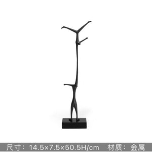Abstract Creative Sculpture Balance Figure Art Ornaments Home Room Entrance Study Decorative Multi-Person Seesaw Statue acacuss