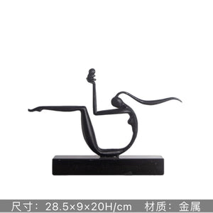 Abstract Creative Sculpture Balance Figure Art Ornaments Home Room Entrance Study Decorative Multi-Person Seesaw Statue acacuss