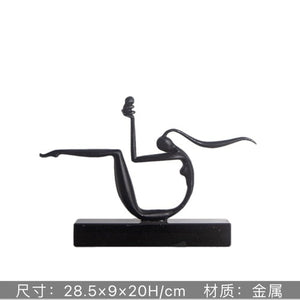 Abstract Creative Sculpture Balance Figure Art Ornaments Home Room Entrance Study Decorative Multi-Person Seesaw Statue acacuss
