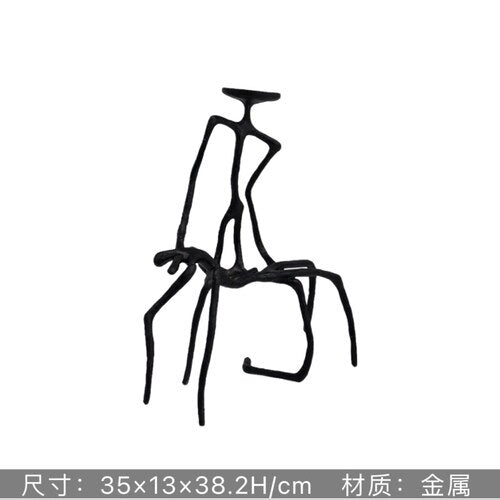 Abstract Creative Sculpture Balance Figure Art Ornaments Home Room Entrance Study Decorative Multi-Person Seesaw Statue acacuss