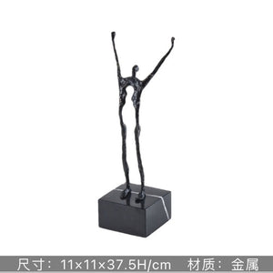 Abstract Creative Sculpture Balance Figure Art Ornaments Home Room Entrance Study Decorative Multi-Person Seesaw Statue acacuss