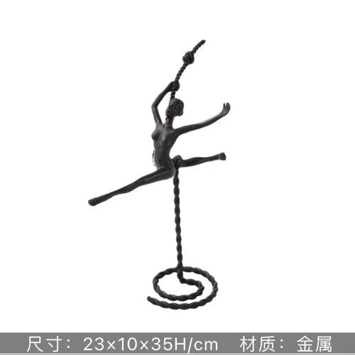 Abstract Creative Sculpture Balance Figure Art Ornaments Home Room Entrance Study Decorative Multi-Person Seesaw Statue acacuss