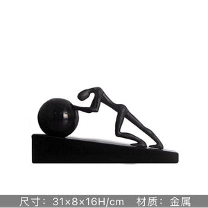 Abstract Creative Sculpture Balance Figure Art Ornaments Home Room Entrance Study Decorative Multi-Person Seesaw Statue acacuss