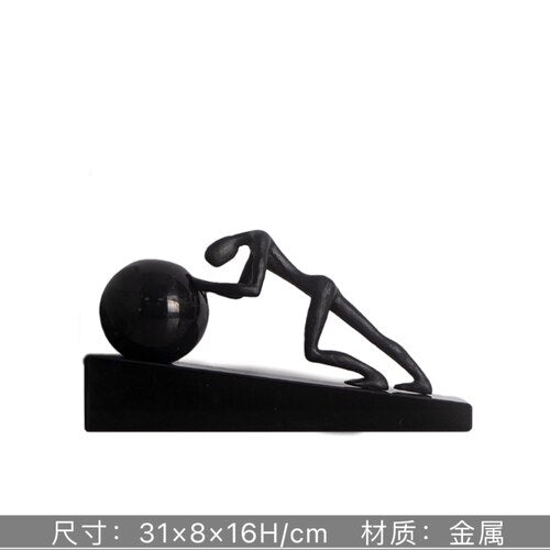 Abstract Creative Sculpture Balance Figure Art Ornaments Home Room Entrance Study Decorative Multi-Person Seesaw Statue acacuss