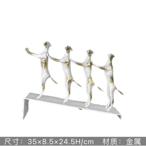 Abstract Creative Sculpture Balance Figure Art Ornaments Home Room Entrance Study Decorative Multi-Person Seesaw Statue acacuss