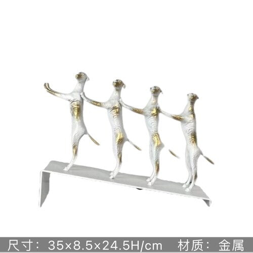 Abstract Creative Sculpture Balance Figure Art Ornaments Home Room Entrance Study Decorative Multi-Person Seesaw Statue acacuss