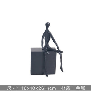 Abstract Creative Sculpture Balance Figure Art Ornaments Home Room Entrance Study Decorative Multi-Person Seesaw Statue acacuss