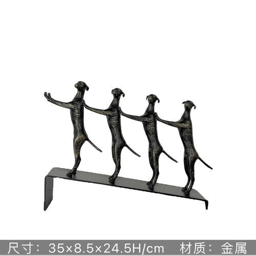 Abstract Creative Sculpture Balance Figure Art Ornaments Home Room Entrance Study Decorative Multi-Person Seesaw Statue acacuss