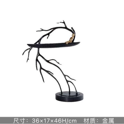 Abstract Creative Sculpture Balance Figure Art Ornaments Home Room Entrance Study Decorative Multi-Person Seesaw Statue acacuss