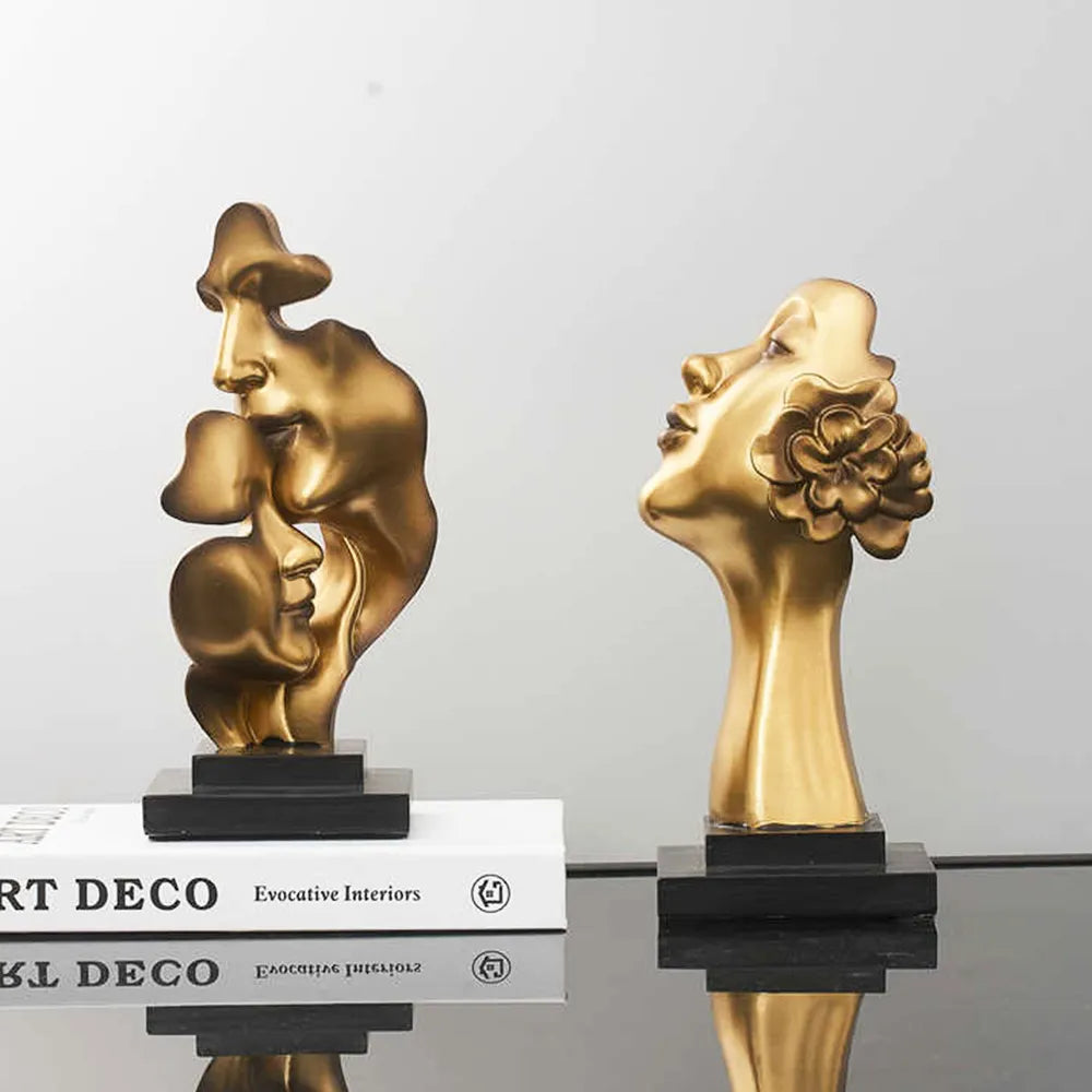 Abstract Face Statue Sculptures and Figurines Decoration Nodic Home Decor Luxury Living Room Decoration Figurines for Interior acacuss