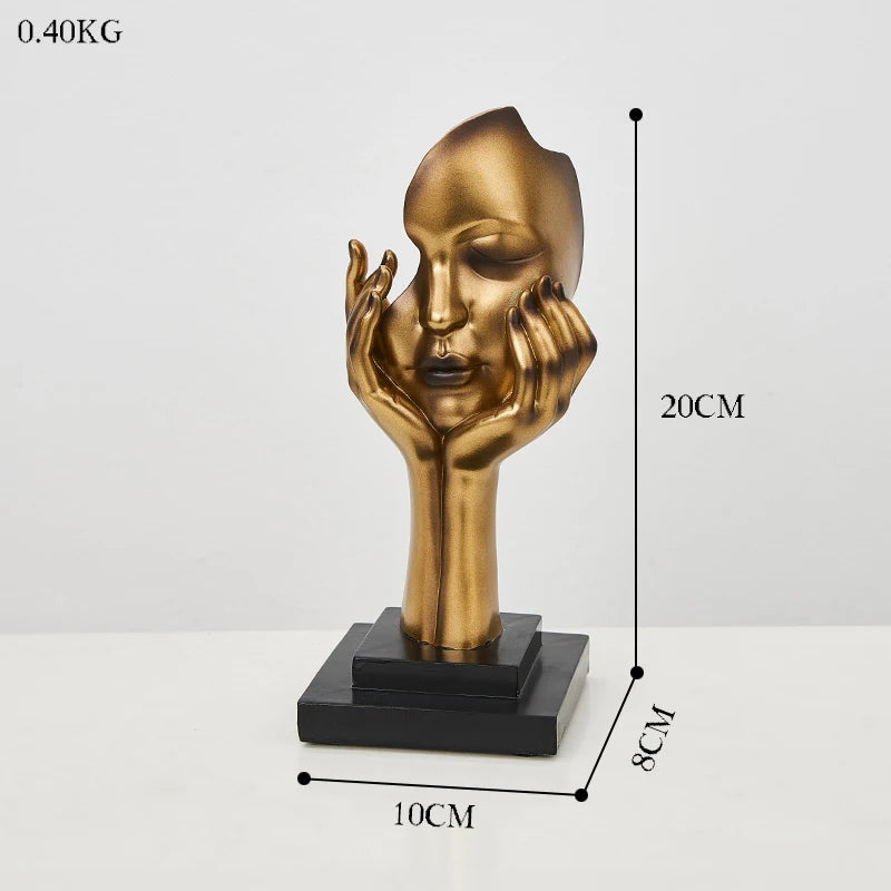 Abstract Face Statue Sculptures and Figurines Decoration Nodic Home Decor Luxury Living Room Decoration Figurines for Interior acacuss