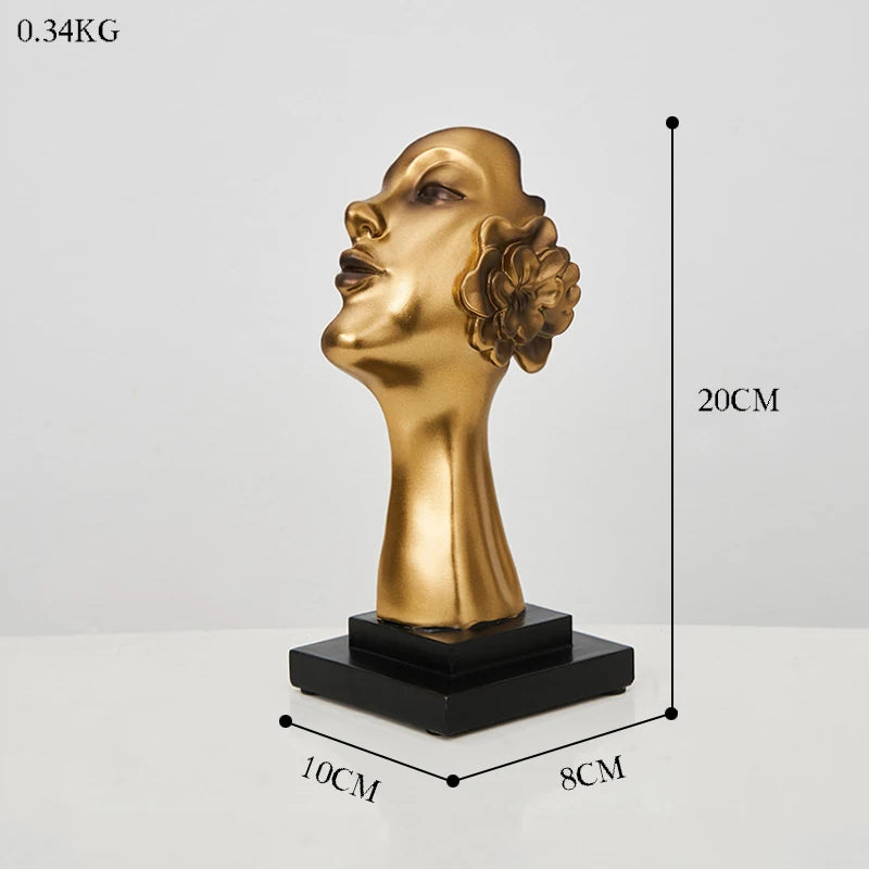 Abstract Face Statue Sculptures and Figurines Decoration Nodic Home Decor Luxury Living Room Decoration Figurines for Interior acacuss