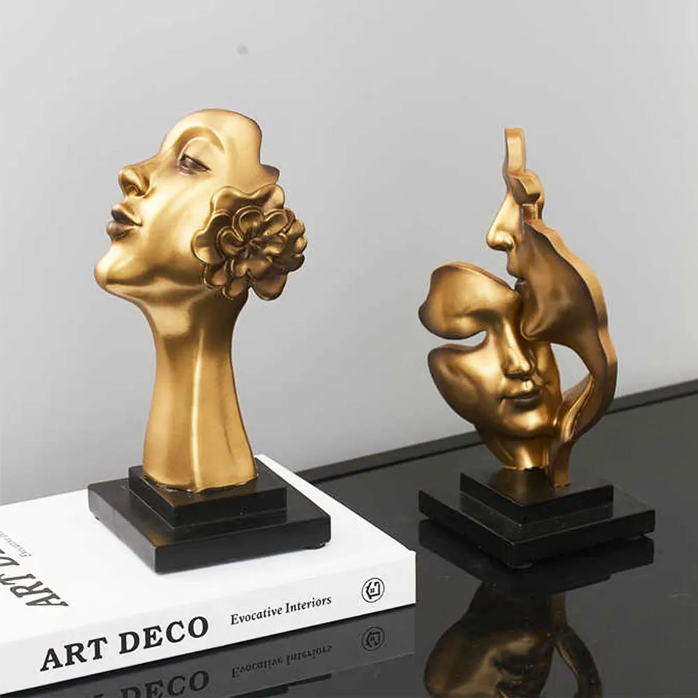 Abstract Face Statue Sculptures and Figurines Decoration Nodic Home Decor Luxury Living Room Decoration Figurines for Interior acacuss