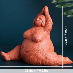 Abstract Fat Lady Figurines Art Yoga Plump Women Statues Resin Female Character Tabletop Decor Crafts Home Decoration Ornaments acacuss
