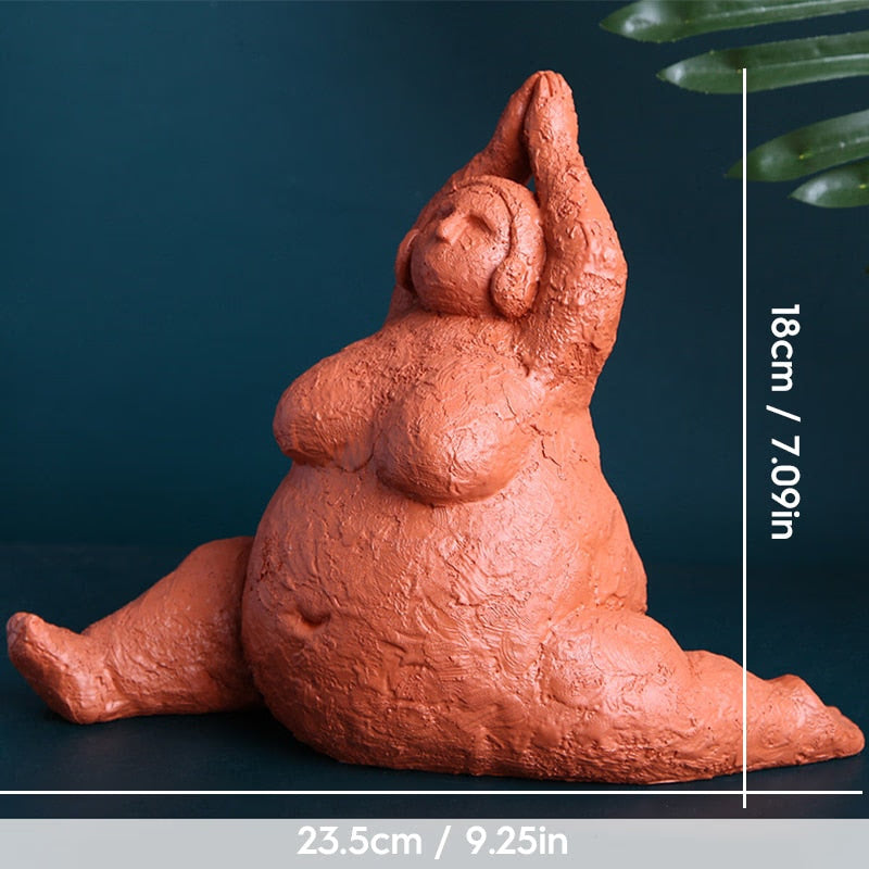 Abstract Fat Lady Figurines Art Yoga Plump Women Statues Resin Female Character Tabletop Decor Crafts Home Decoration Ornaments acacuss