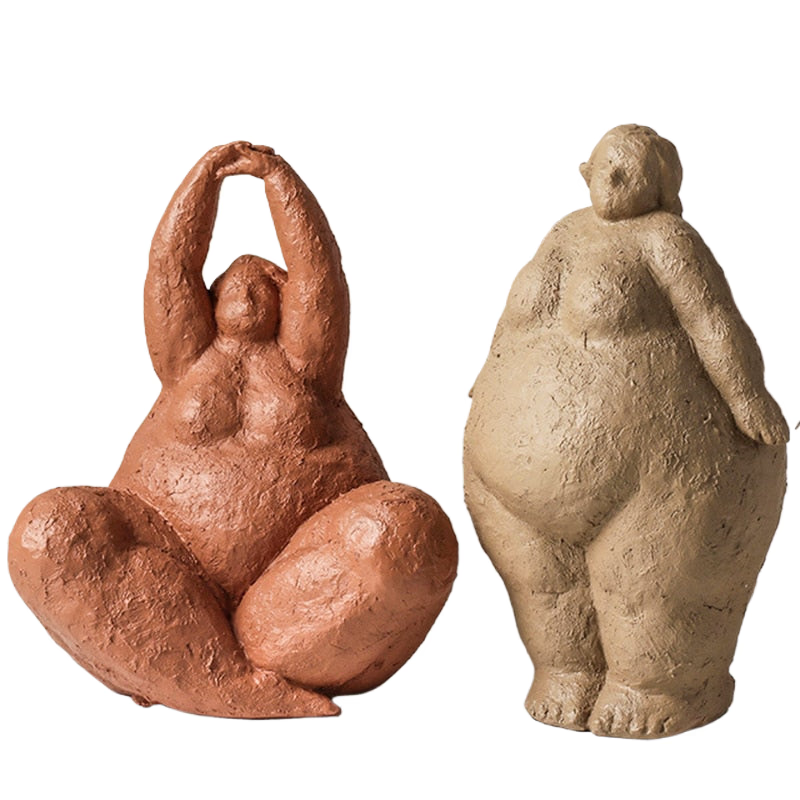 Abstract Fat Lady Figurines Art Yoga Plump Women Statues Resin Female Character Tabletop Decor Crafts Home Decoration Ornaments acacuss