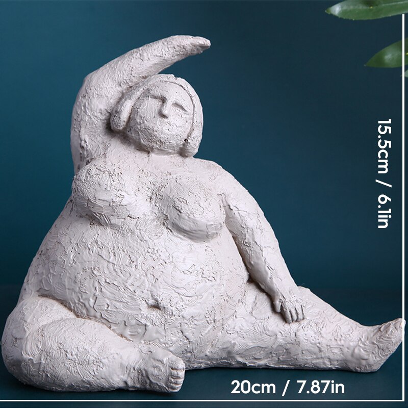 Abstract Fat Lady Figurines Art Yoga Plump Women Statues Resin
