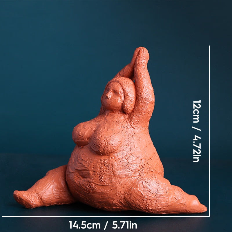 Abstract Fat Lady Figurines Art Yoga Plump Women Statues Resin Female Character Tabletop Decor Crafts Home Decoration Ornaments acacuss