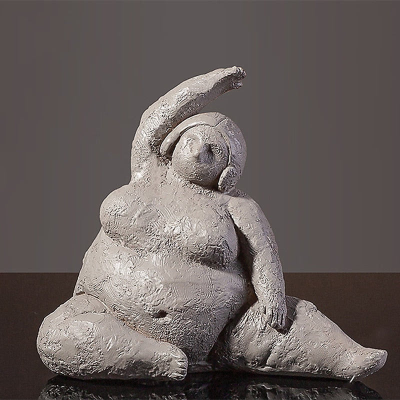 Abstract Fat Lady Figurines Art Yoga Plump Women Statues Resin Female Character Tabletop Decor Crafts Home Decoration Ornaments acacuss