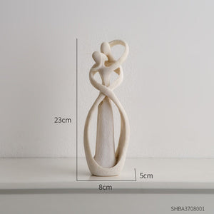 Abstract Figurine Folk Art Style Home Decoration Resin Couple Sculpture Decorative Living Room Table Ornaments Interior Statue acacuss
