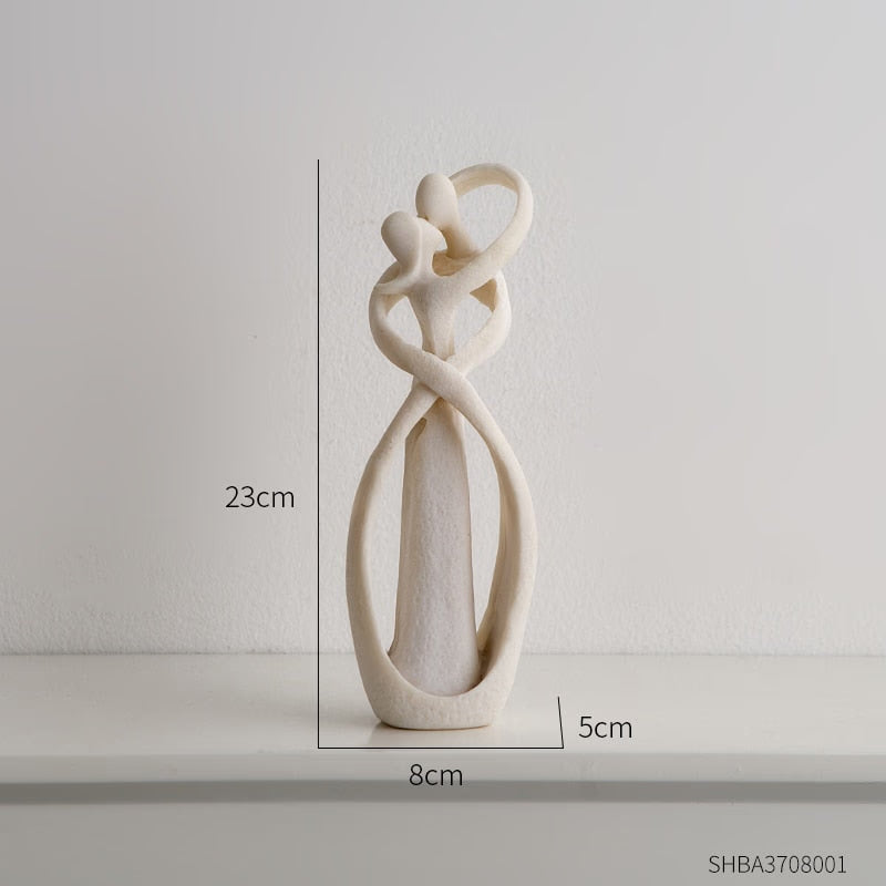 Abstract Figurine Folk Art Style Home Decoration Resin Couple Sculpture Decorative Living Room Table Ornaments Interior Statue acacuss