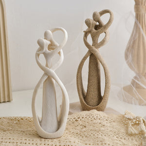 Abstract Figurine Folk Art Style Home Decoration Resin Couple Sculpture Decorative Living Room Table Ornaments Interior Statue acacuss