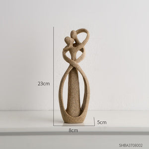 Abstract Figurine Folk Art Style Home Decoration Resin Couple Sculpture Decorative Living Room Table Ornaments Interior Statue acacuss