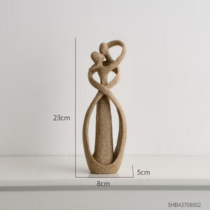 Abstract Figurine Folk Art Style Home Decoration Resin Couple Sculpture Decorative Living Room Table Ornaments Interior Statue acacuss