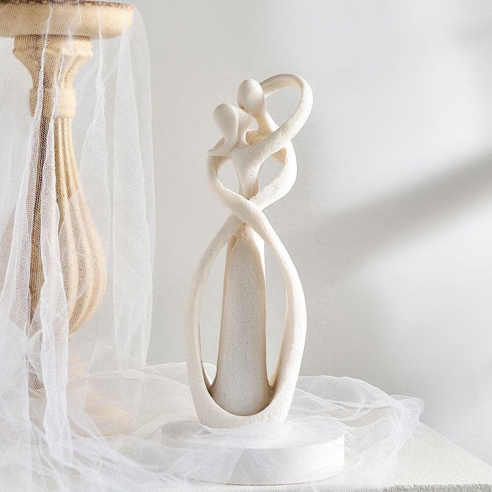 Abstract Figurine Folk Art Style Home Decoration Resin Couple Sculpture Decorative Living Room Table Ornaments Interior Statue acacuss