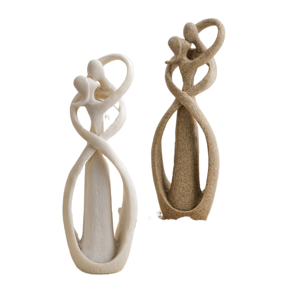Abstract Figurine Folk Art Style Home Decoration Resin Couple Sculpture Decorative Living Room Table Ornaments Interior Statue acacuss
