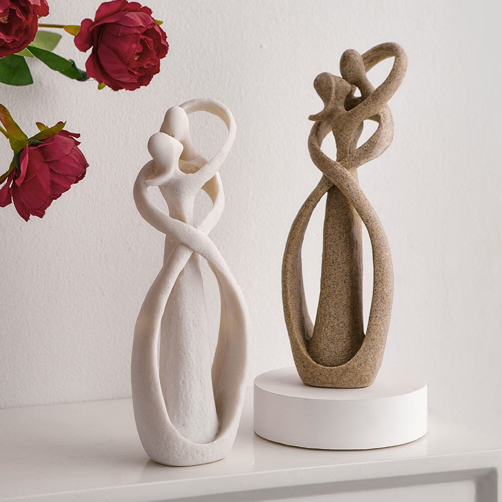 Abstract Figurine Folk Art Style Home Decoration Resin Couple Sculpture Decorative Living Room Table Ornaments Interior Statue acacuss