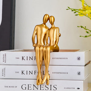 Abstract Golden Sculpture & Figurines for Interior Resin Figure Statue Modern Home Decor Desk Accessories Nordic Room Decoration acacuss