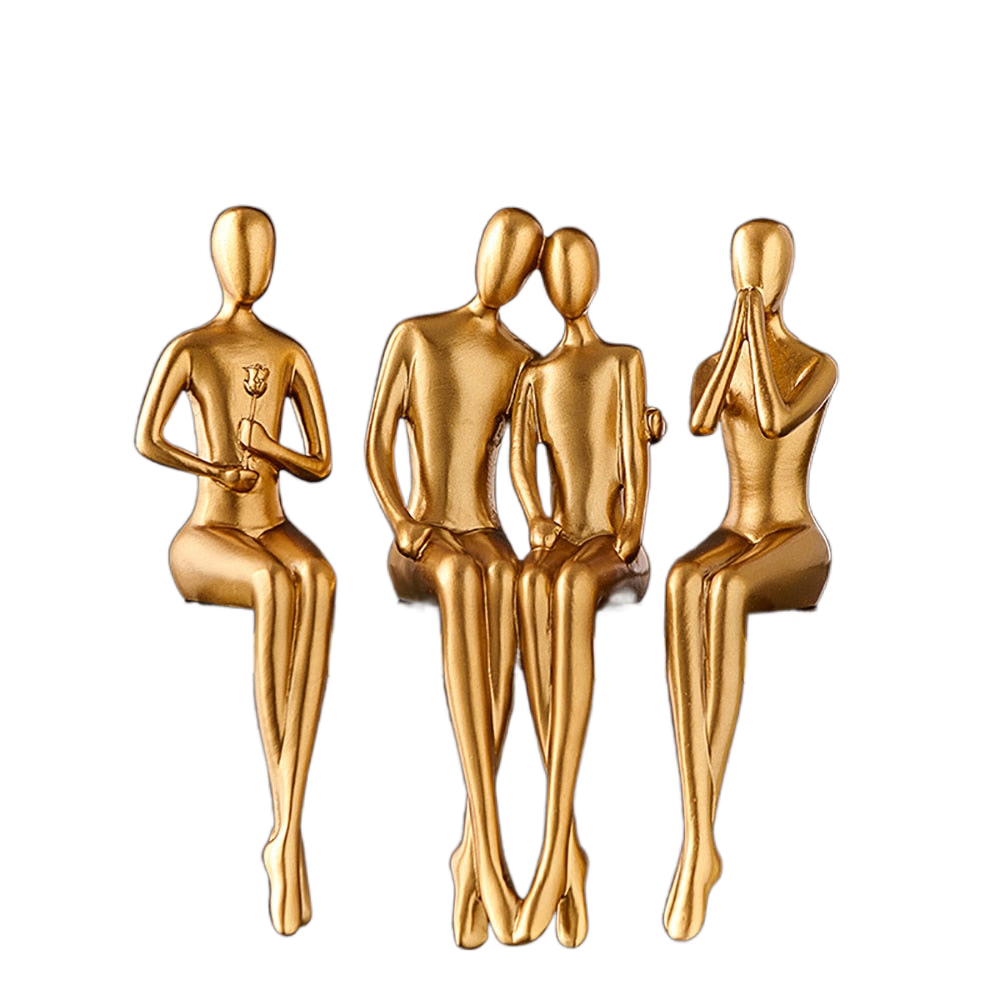 Abstract Golden Sculpture & Figurines for Interior Resin Figure Statue Modern Home Decor Desk Accessories Nordic Room Decoration acacuss