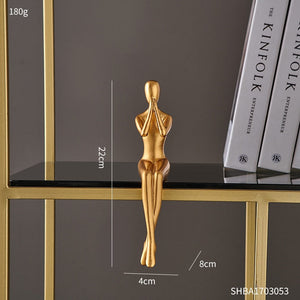 Abstract Golden Sculpture & Figurines for Interior Resin Figure Statue Modern Home Decor Desk Accessories Nordic Room Decoration acacuss