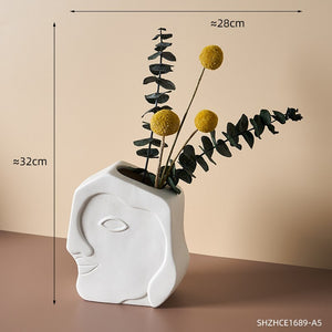 Abstract Human Face Vases Ceramic Crafts Home Decoration Accessories Living Room Table Ornaments Hydroponic Vases Garden Decor acacuss