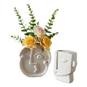 Abstract Human Face Vases Ceramic Crafts Home Decoration Accessories Living Room Table Ornaments Hydroponic Vases Garden Decor acacuss