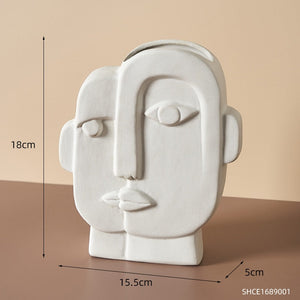 Abstract Human Face Vases Ceramic Crafts Home Decoration Accessories Living Room Table Ornaments Hydroponic Vases Garden Decor acacuss