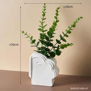 Abstract Human Face Vases Ceramic Crafts Home Decoration Accessories Living Room Table Ornaments Hydroponic Vases Garden Decor acacuss