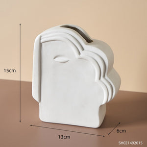 Abstract Human Face Vases Ceramic Crafts Home Decoration Accessories Living Room Table Ornaments Hydroponic Vases Garden Decor acacuss