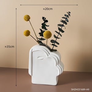 Abstract Human Face Vases Ceramic Crafts Home Decoration Accessories Living Room Table Ornaments Hydroponic Vases Garden Decor acacuss