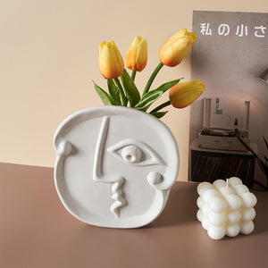 Abstract Human Face Vases Ceramic Crafts Home Decoration Accessories Living Room Table Ornaments Hydroponic Vases Garden Decor acacuss