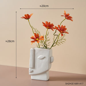 Abstract Human Face Vases Ceramic Crafts Home Decoration Accessories Living Room Table Ornaments Hydroponic Vases Garden Decor acacuss