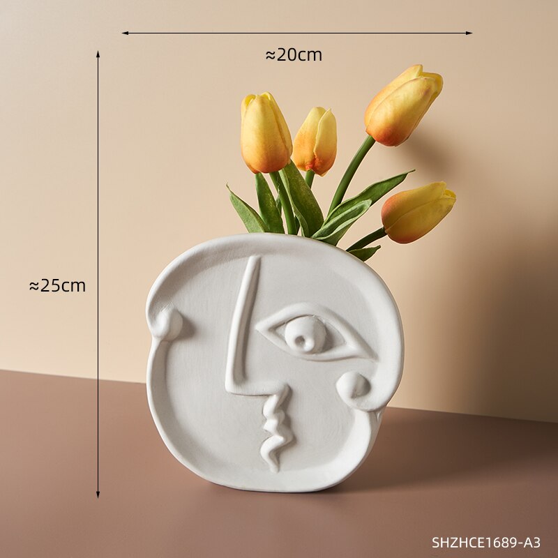 Abstract Human Face Vases Ceramic Crafts Home Decoration Accessories Living Room Table Ornaments Hydroponic Vases Garden Decor acacuss