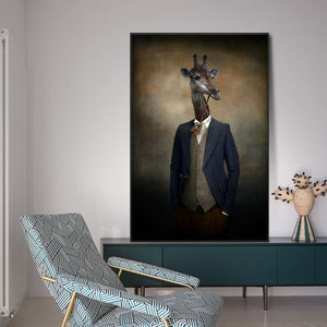 Abstract Lion in Military Uniform Canvas Paintings On the Wall Art Posters And Prints Funny Art Animals Picture Home Decoration acacuss
