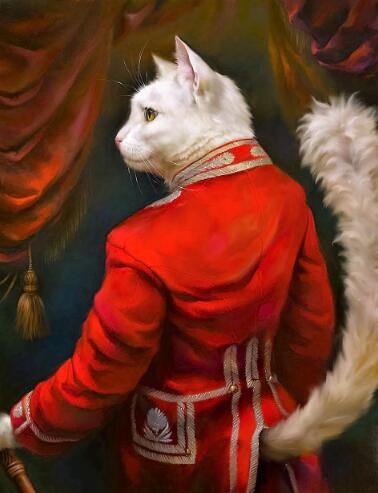 Abstract Lion in Military Uniform Canvas Paintings On the Wall Art Posters And Prints Funny Art Animals Picture Home Decoration acacuss