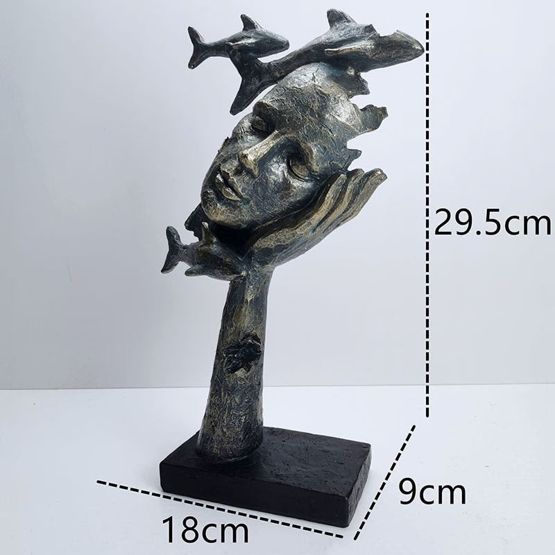 Abstract Sculpture Home Decor Statues And Figurines For Interior Tv Cabinet Decoration  Living Room Desk  Couple Family Mask acacuss