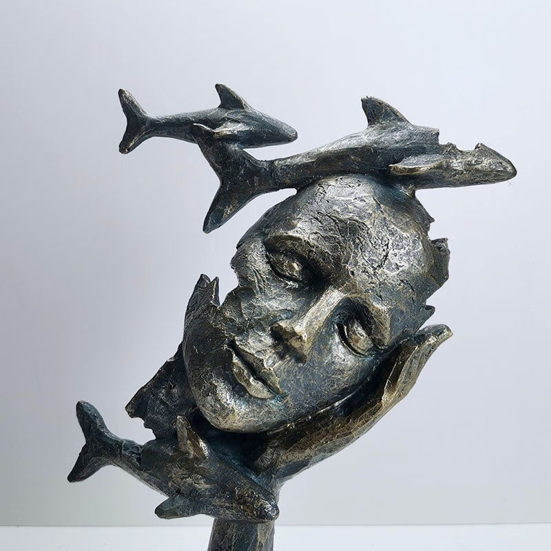 Abstract Sculpture Home Decor Statues And Figurines For Interior Tv Cabinet Decoration  Living Room Desk  Couple Family Mask acacuss