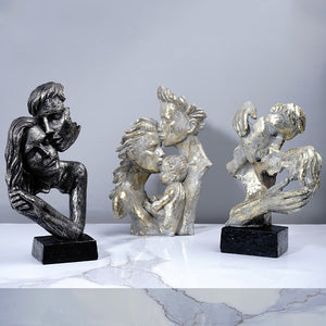 Abstract Sculpture Home Decor Statues And Figurines For Interior Tv Cabinet Decoration  Living Room Desk  Couple Family Mask acacuss