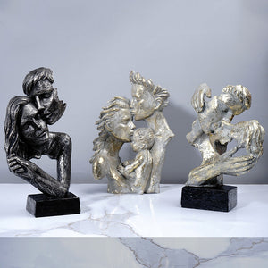 Abstract Sculpture Home Decor Statues And Figurines For Interior Tv Cabinet Decoration  Living Room Desk  Couple Family Mask acacuss